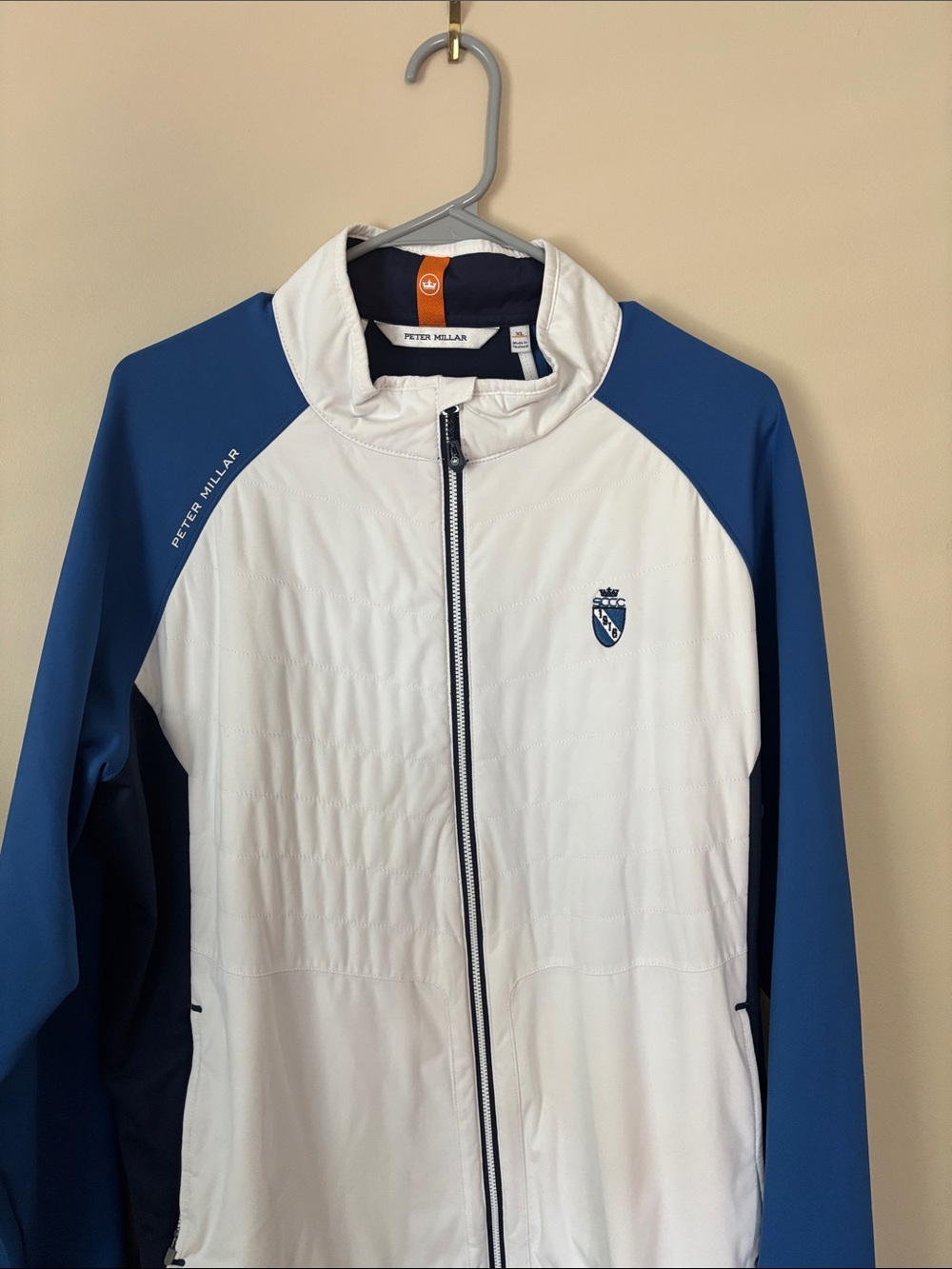 Peter Millar White and Blue Performance Golf Jacket